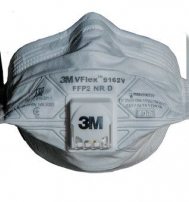 Противоаэрозольная строительная фильтрующая полумаска 3M™ VFlex® 9162V класс защиты FFP2 NR D, с клапаном выдоха Противоаэрозольная строительная фильтрующая полумаска 3M™ VFlex® 9162V класс защиты FFP2 NR D, с клапаном выдоха
